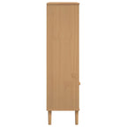 Credenza SENJA Aspetto Rattan Marrone 90x35x130 cm Legno Pino