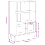 Credenza SENJA Aspetto Rattan Bianco 90x35x130 cm Massello Pino