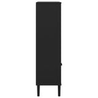 Credenza SENJA Aspetto Rattan Nero 90x35x130 cm Legno Pino