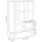 Credenza SENJA Aspetto Rattan Nero 90x35x130 cm Legno Pino