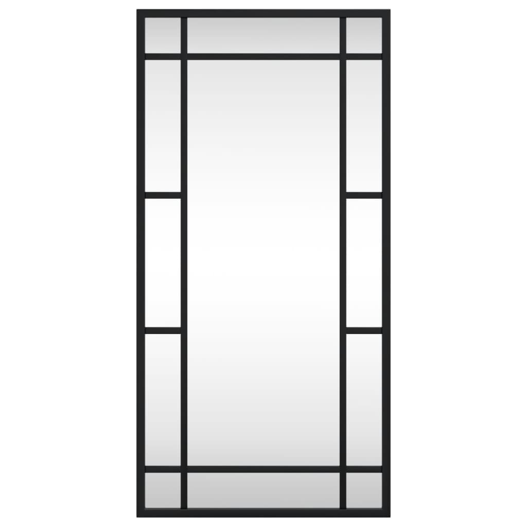 Specchio da Parete Nero 30x60 cm Rettangolare in Ferro
