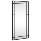 Specchio da Parete Nero 40x80 cm Rettangolare in Ferro