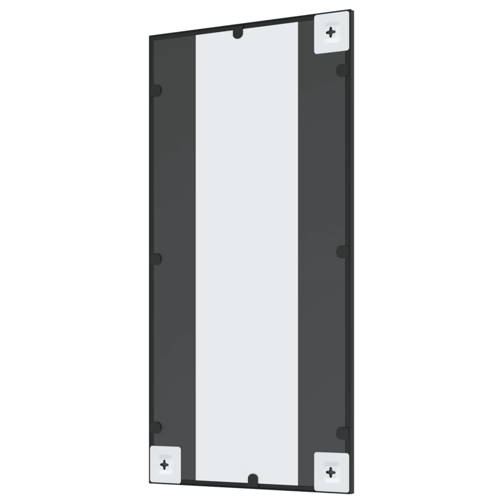 Specchio da Parete Nero 40x80 cm Rettangolare in Ferro