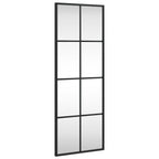 Specchio da Parete Nero 30x80 cm Rettangolare in Ferro