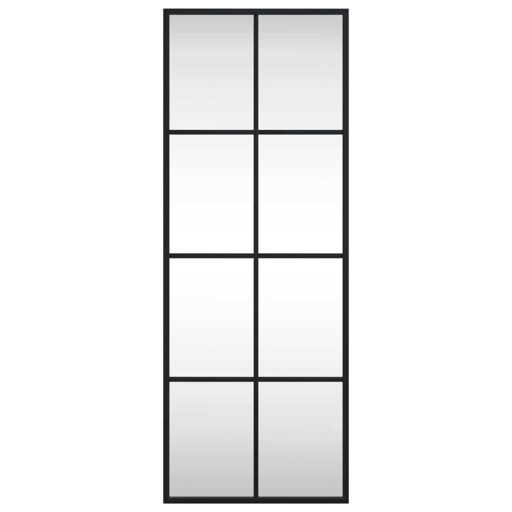 Specchio da Parete Nero 30x80 cm Rettangolare in Ferro