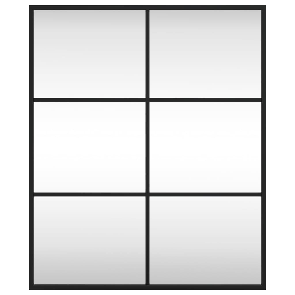 Specchio da Parete Nero 50x60 cm Rettangolare in Ferro