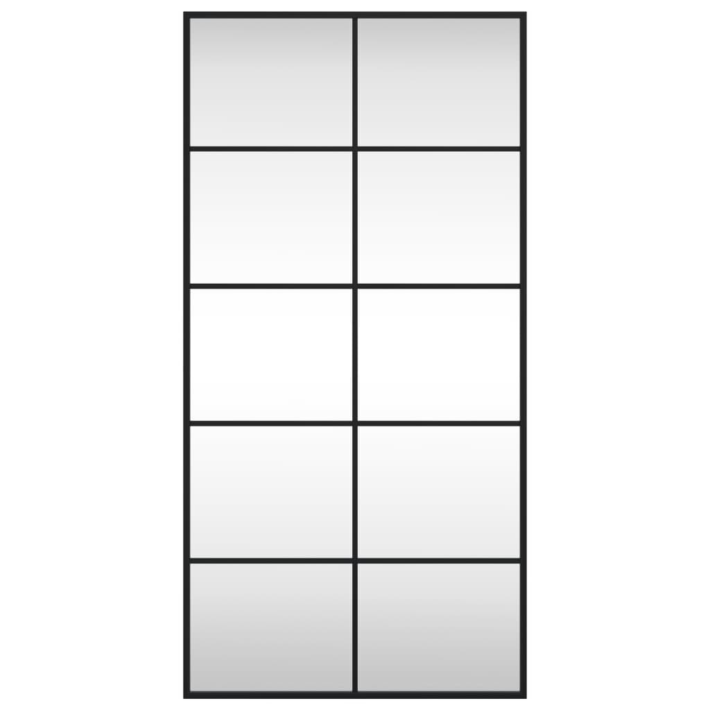 Specchio da Parete Nero 50x100 cm Rettangolare in Ferro