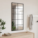 Specchio da Parete Nero 50x100 cm Rettangolare in Ferro