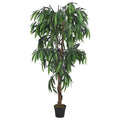 Albero Mango Artificiale 600 Foglie 150 cm Verde