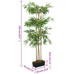 Albero Bambù Artificiale 988 Foglie 150 cm Verde