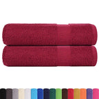 Asciugamani da Doccia FROGN 2 pz Bordeaux 70x140 cm 360 g/m²