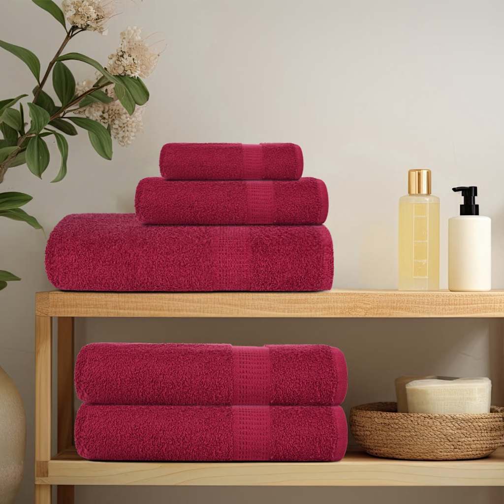 Asciugamani da Doccia FROGN 4 pz Bordeaux 70x140 cm 360 g/m²