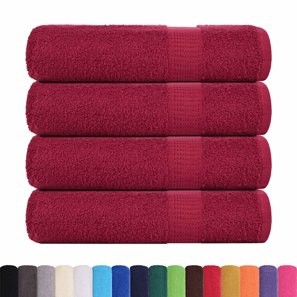 Asciugamani da bagno FROGN 4 pz Bordeaux 100x150 cm 360 g/m²