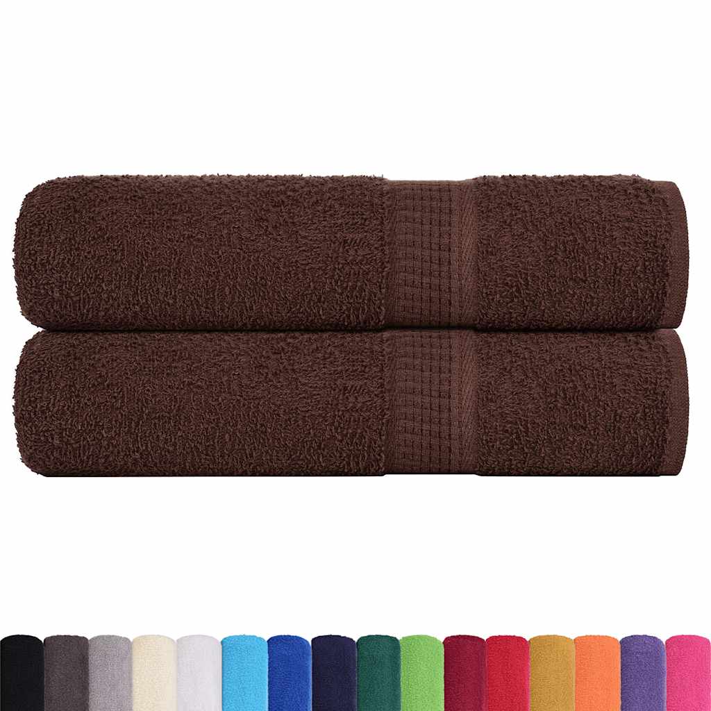 Asciugamani in Cotone FROGN 2 pz Marrone 50x100 cm 360 g/m²