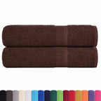 Asciugamani in Cotone FROGN 2 pz Marrone 50x100 cm 360 g/m²