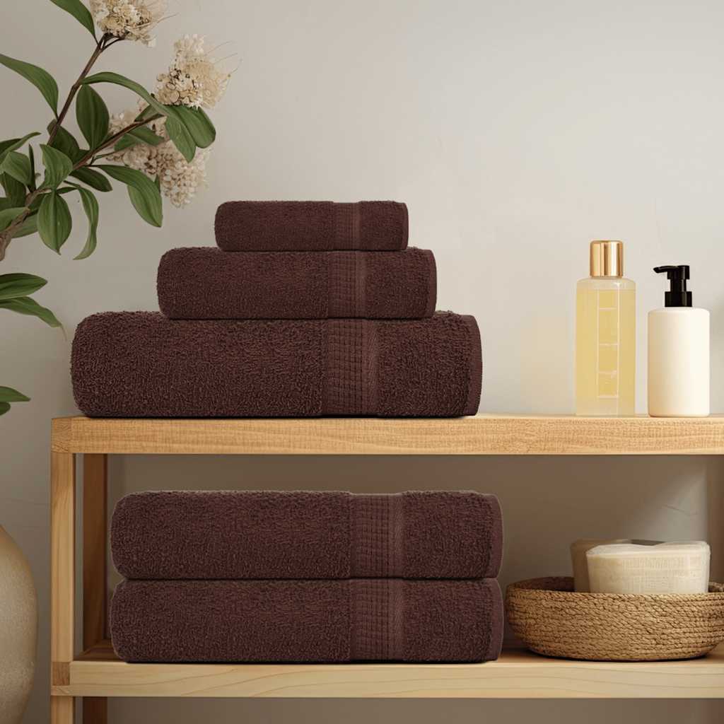 Asciugamani in Cotone FROGN 2 pz Marrone 50x100 cm 360 g/m²