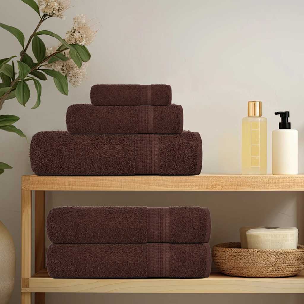 Asciugamani da Doccia FROGN 2 Pezzi Marrone 70x140 cm 360 g/m²