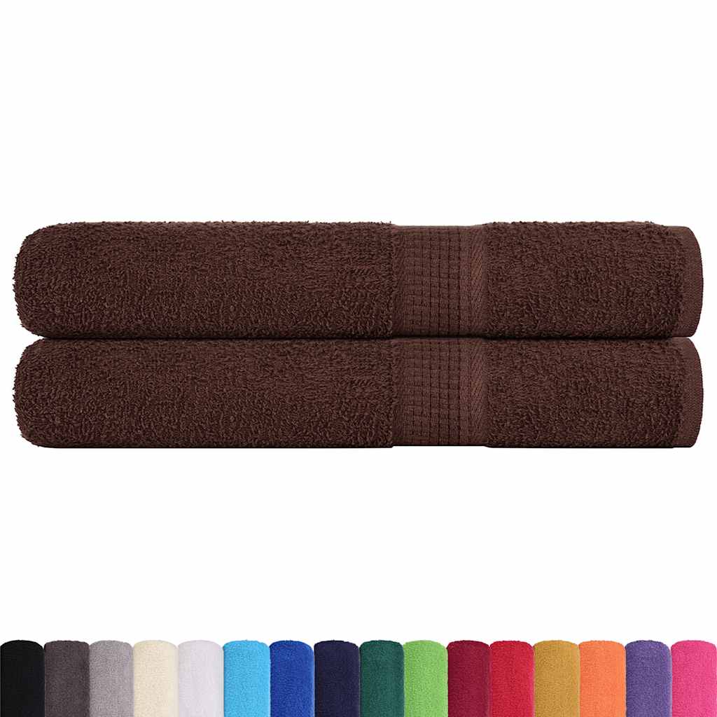 Asciugamani per Sauna FROGN 2 Pezzi Marrone 80x200 cm 360 g/m²