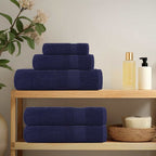 Asciugamani da Bagno FROGN 10 pz Blu Navy 30x30 cm 360 g/m²