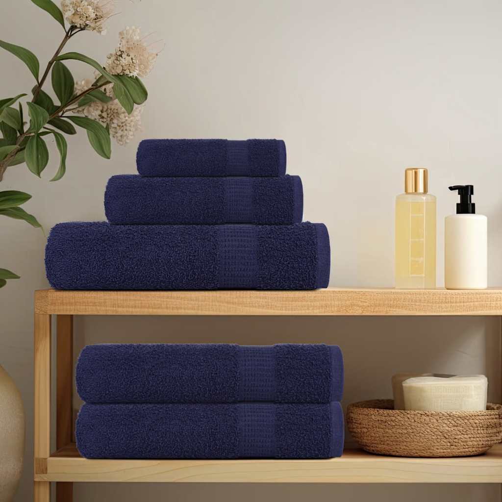 Asciugamani da Bagno FROGN 10 pz Blu Navy 30x30 cm 360 g/m²