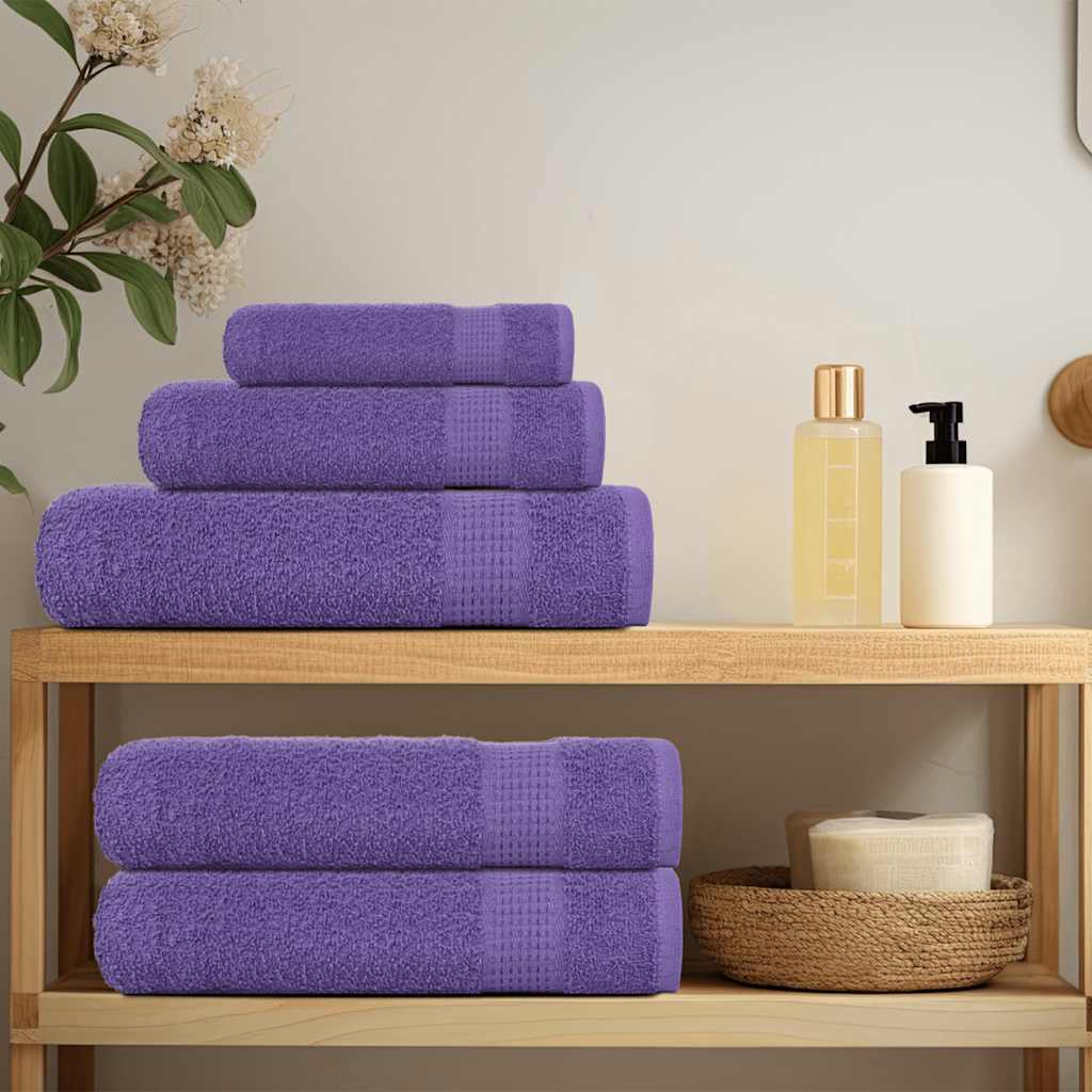 Asciugamani da Doccia FROGN 4 Pezzi Viola 70x140 cm 360 g/m²