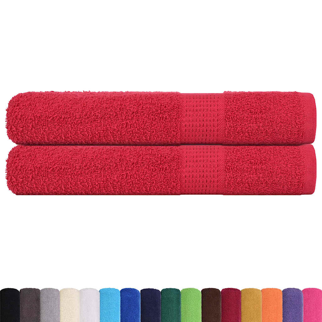 Asciugamani in Cotone FROGN 2 pz Rosso 100x200 cm 360 g/m²