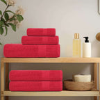 Asciugamani in Cotone FROGN 2 pz Rosso 100x200 cm 360 g/m²