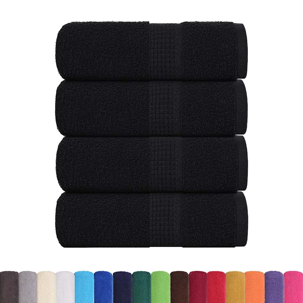 Asciugamani FROGN 4 pz Nero 30x30 cm 360 g/m²