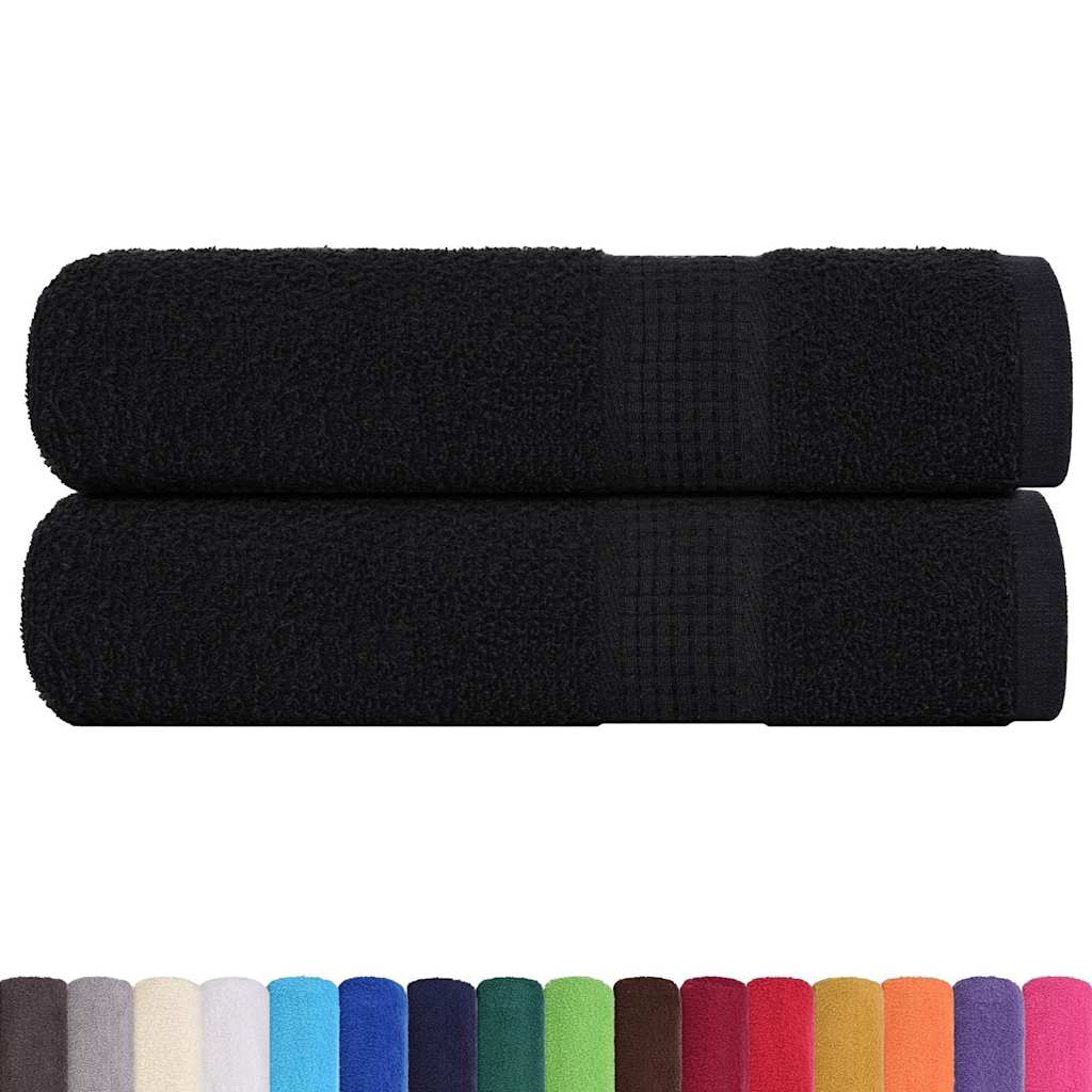 Asciugamani da Doccia FROGN 2 Pezzi Nero 70x140 cm 360 g/m²