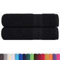 Asciugamani da Doccia FROGN 2 Pezzi Nero 70x140 cm 360 g/m²