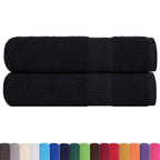 Asciugamani da Doccia FROGN 2 Pezzi Nero 70x140 cm 360 g/m²