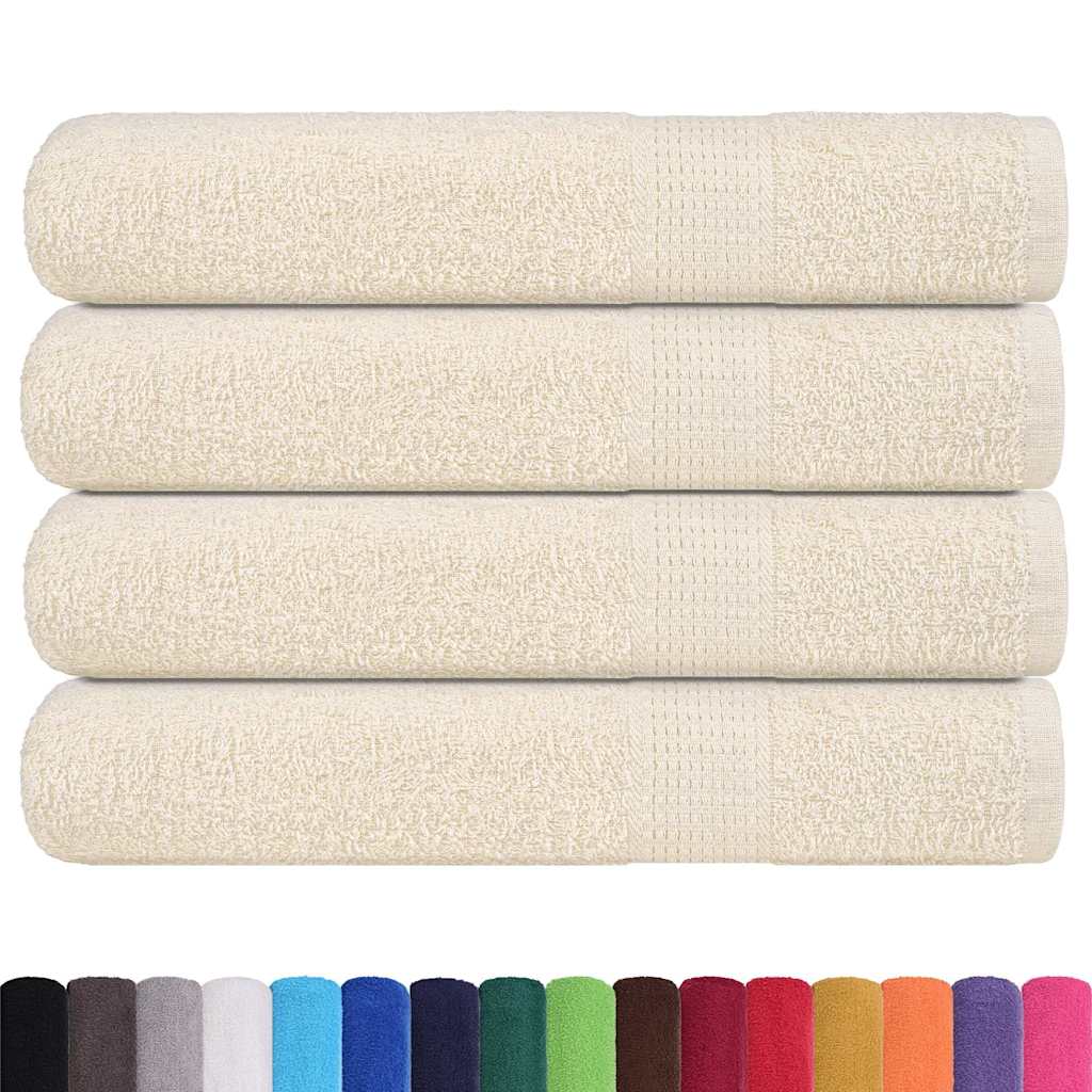 Asciugamani per Sauna FROGN 4 Pezzi Crema 80x200 cm 360 g/m²