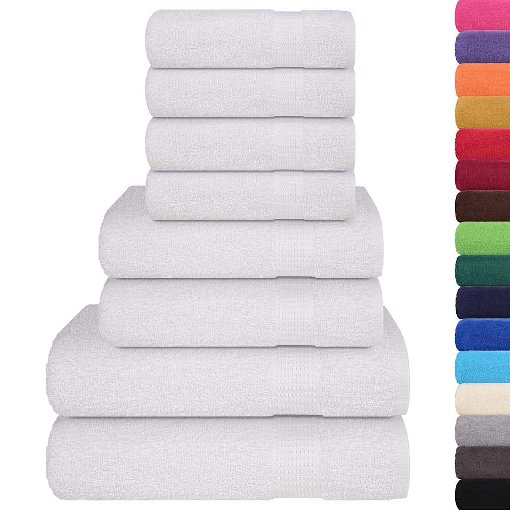 Set 8 Asciugamani in Cotone Bianco 360 g/m² - Uso Domestico e Commerciale