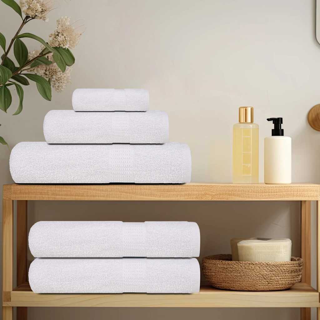 Set 8 Asciugamani in Cotone Bianco 360 g/m² - Uso Domestico e Commerciale