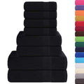 Set 8 Asciugamani in Cotone 360 g/m² Nero