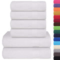 Set 6 Asciugamani Cotone Bianco 360 g/m² - Uso Domestico e Commerciale