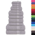 Set 12 Asciugamani in Cotone Grigio 360 g/m² - Certificati OEKO-TEX