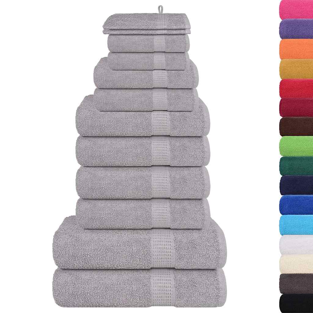 Set 12 Asciugamani in Cotone Grigio 360 g/m² - Certificati OEKO-TEX