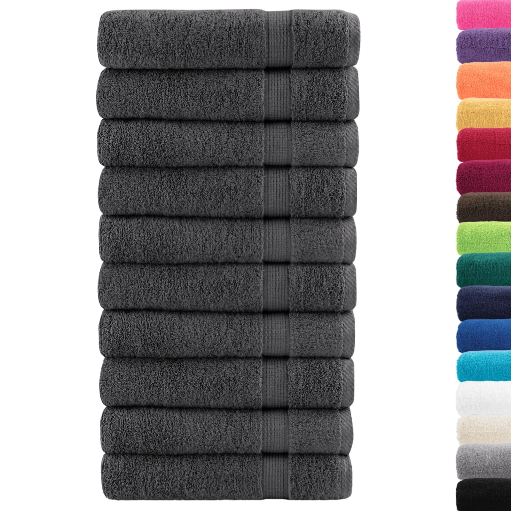 Asciugamani da doccia premium SOLUND 10 pezzi Antracite 70x140 cm 600 g/m²