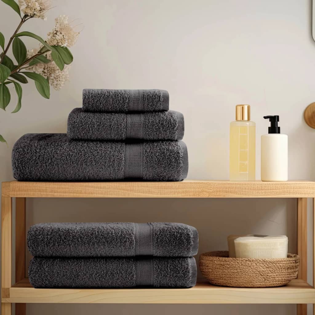 Asciugamani da doccia premium SOLUND 10 pezzi Antracite 70x140 cm 600 g/m²