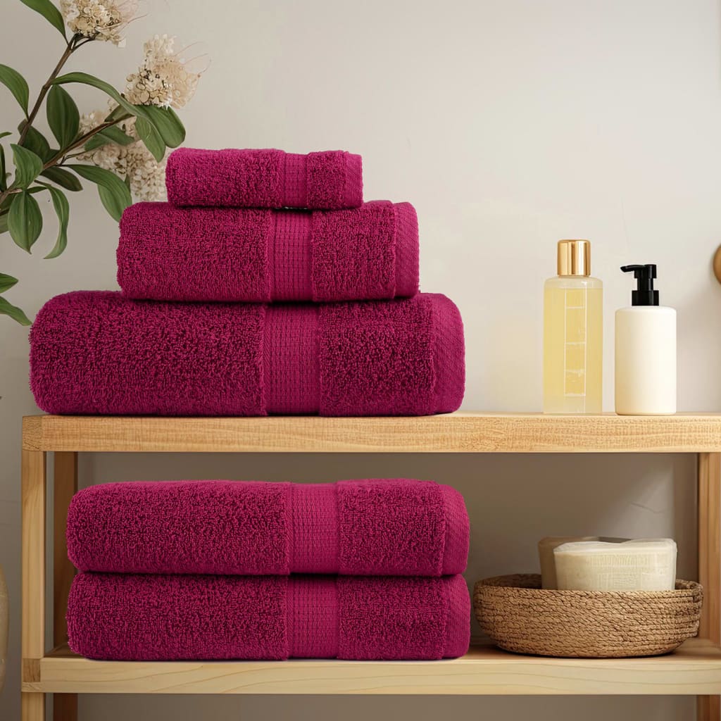 Asciugamani Premium SOLUND 10 pz Bordeaux 100x200 cm 600 g/m²