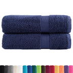 Asciugamani Premium in Cotone Blu Navy 50x100 cm 600 g/m² - Set 2 Pezzi