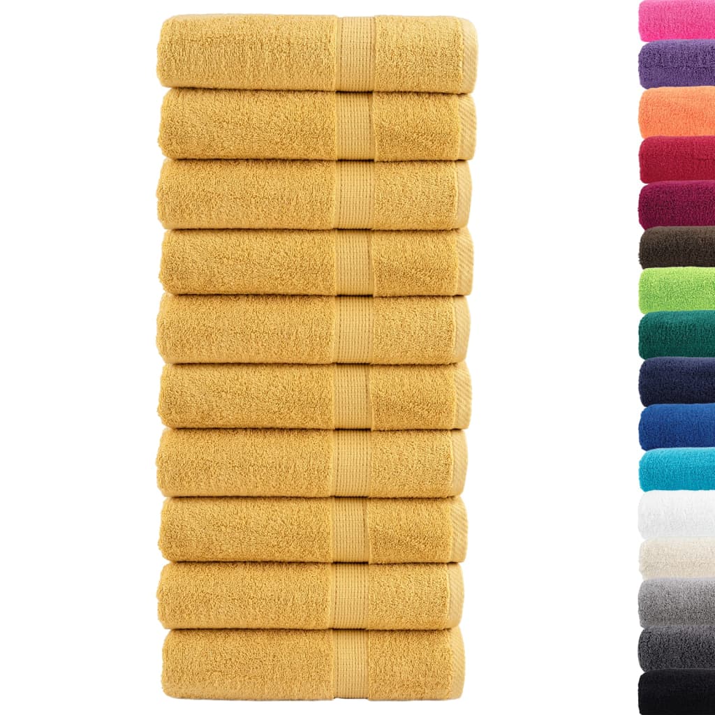Asciugamani Premium SOLUND 10 pz Oro 50x100 cm 600 g/m²