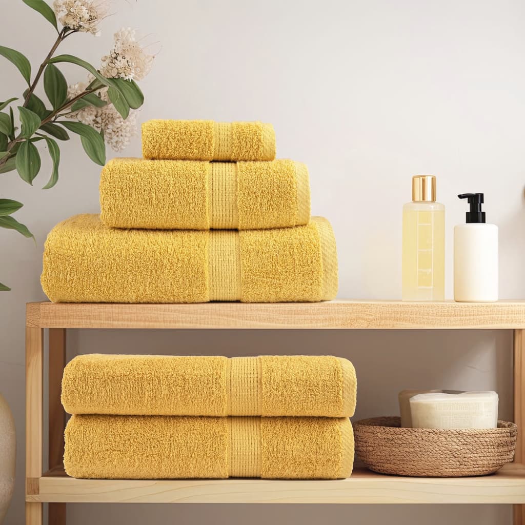 Asciugamani Premium SOLUND 10 pz Oro 50x100 cm 600 g/m²