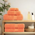 Asciugamani da bagno Premium SOLUND 4 pz Arancione 100x150 cm 600 g/m²