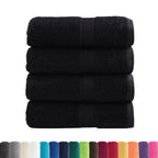 Asciugamani Premium 4 pz Nero 30x30 cm 600 g/m² Cotone