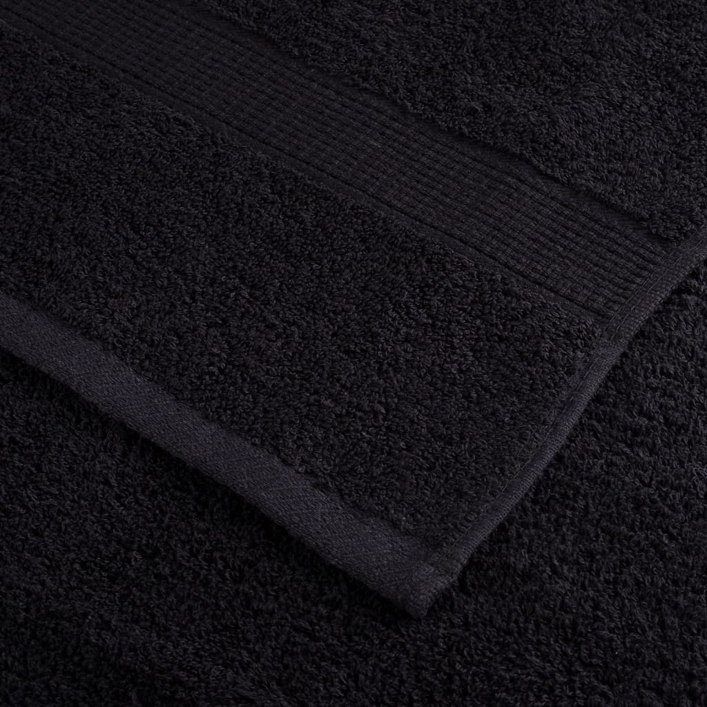 Asciugamani Premium 4 pz Nero 30x30 cm 600 g/m² Cotone