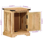 Comodino 40x35x50 cm in Legno Massello di Mango
