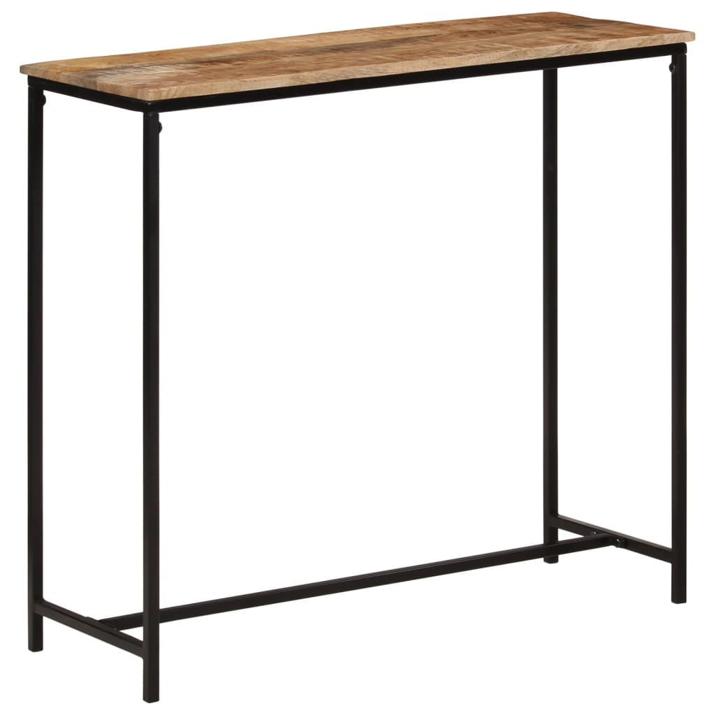 Tavolo Consolle 80x30x74 cm in Legno Massello di Mango e Ferro