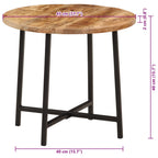 Tavolo da Salotto 45x45x40cm in Legno Massello di Mango e Ferro